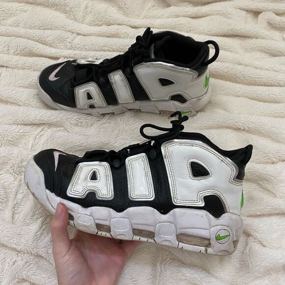 Nike Air More Uptempo "Black Metallic Silver" high top basketball sneakers - Picture 1 of 6